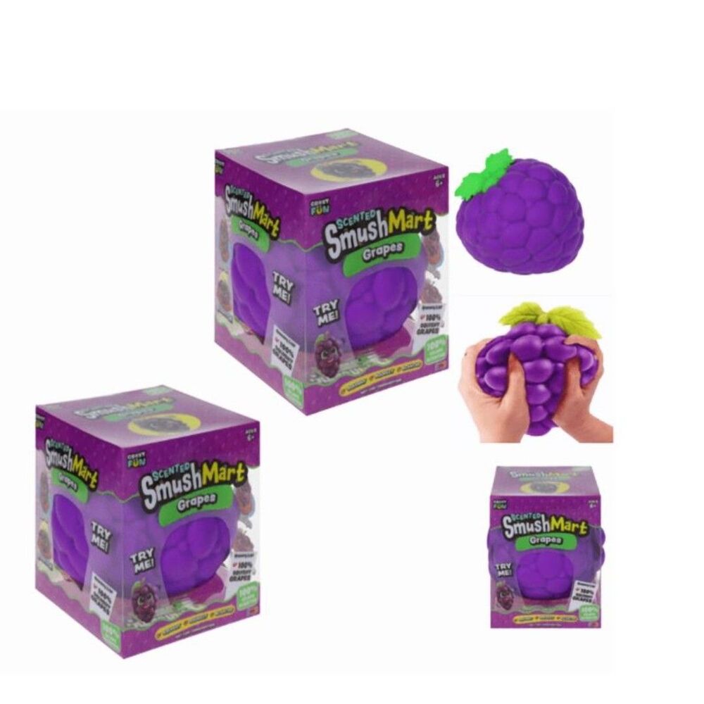 RMS Scented Smush Mart GRAPE 6" Jumbo Squishy by Crazy Fun New Smushmart